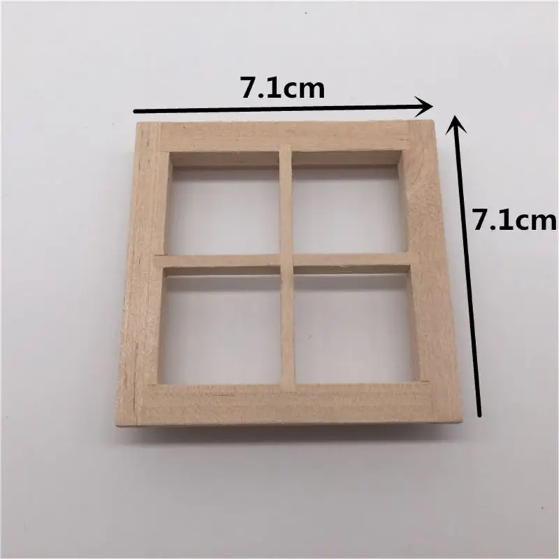 

Dollhouse Miniature Wooden 4 Pane Window DIY Accessory G99C