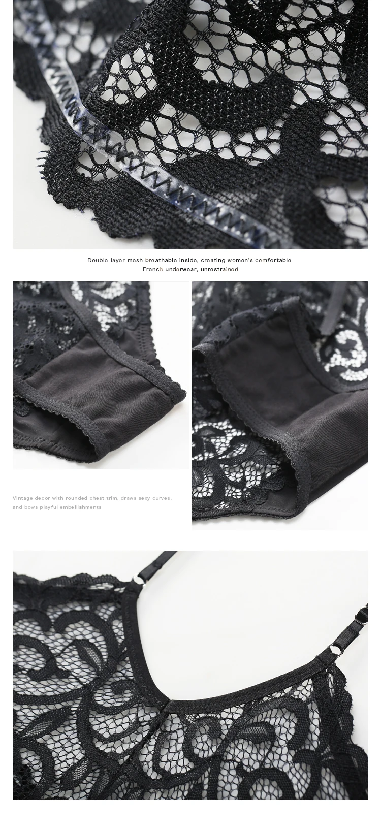 LILYMODA новый сексуальный кружевной бюстгальтер без косточек с вырезами на