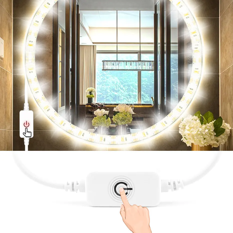 Dimmable IP65 Светодиодный светильник под шкаф для спальни с сенсорным затемняемым шкафом USB DC5V SMD 2835 ночник для спальни шкаф для кухни - Цвет: Dimmable IP65