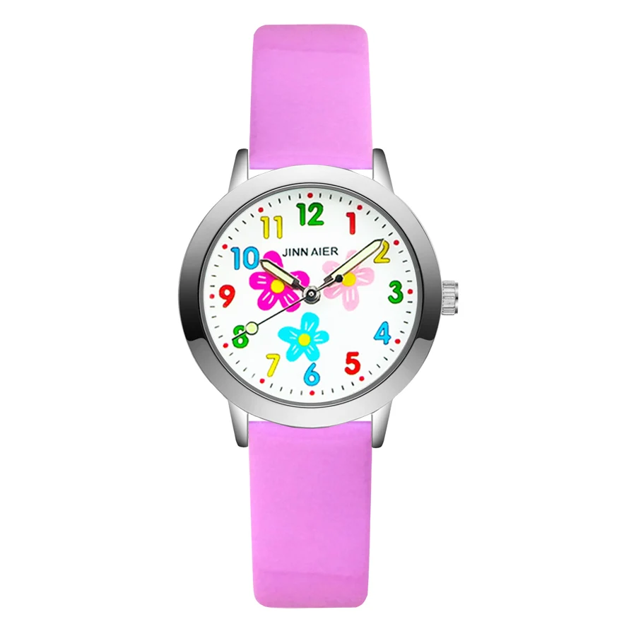 

Children's Cute Cartoon Flower Style Student Boy Girl Leather Nylon Steel Strap Quartz Wrist Watches JA32