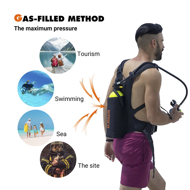 SMACO материал для подводного плавания сумка кислородной бутылки баллон наплечный