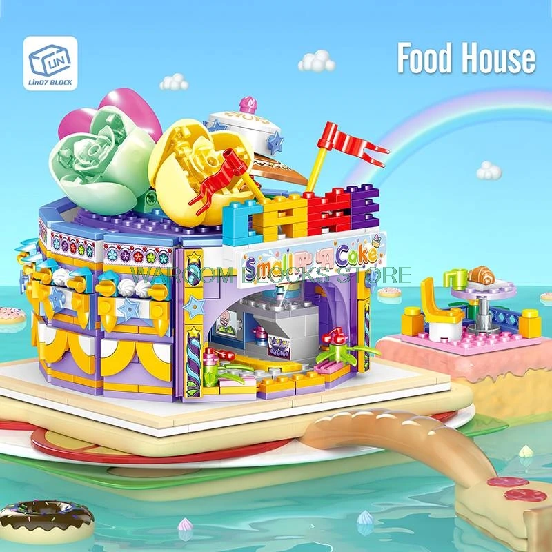 City Series Street View Modern Ancient Japanese Architecture Sushi House Assembled Building Blocks Bricks Girls Boy Children Toy | Игрушки и