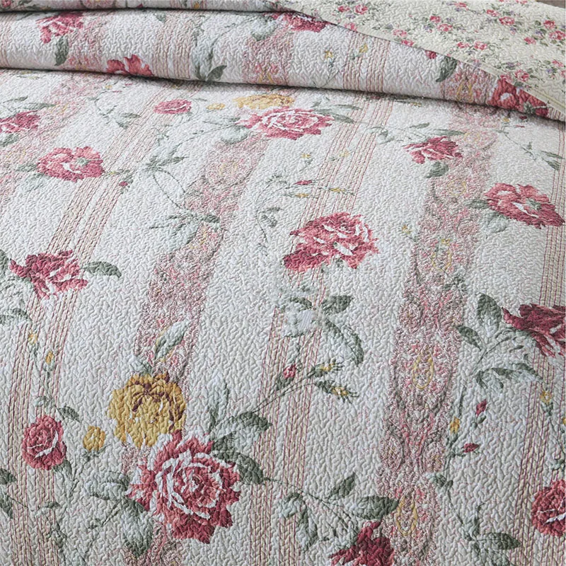 Miglior Trapunta In Cotone CHAUSUB Set 3 Pezzi Copriletto Da Giardino Rosa Sul Copriletto Federa Coperta Estiva Queen Size Per Copriletto Matrimoniale
