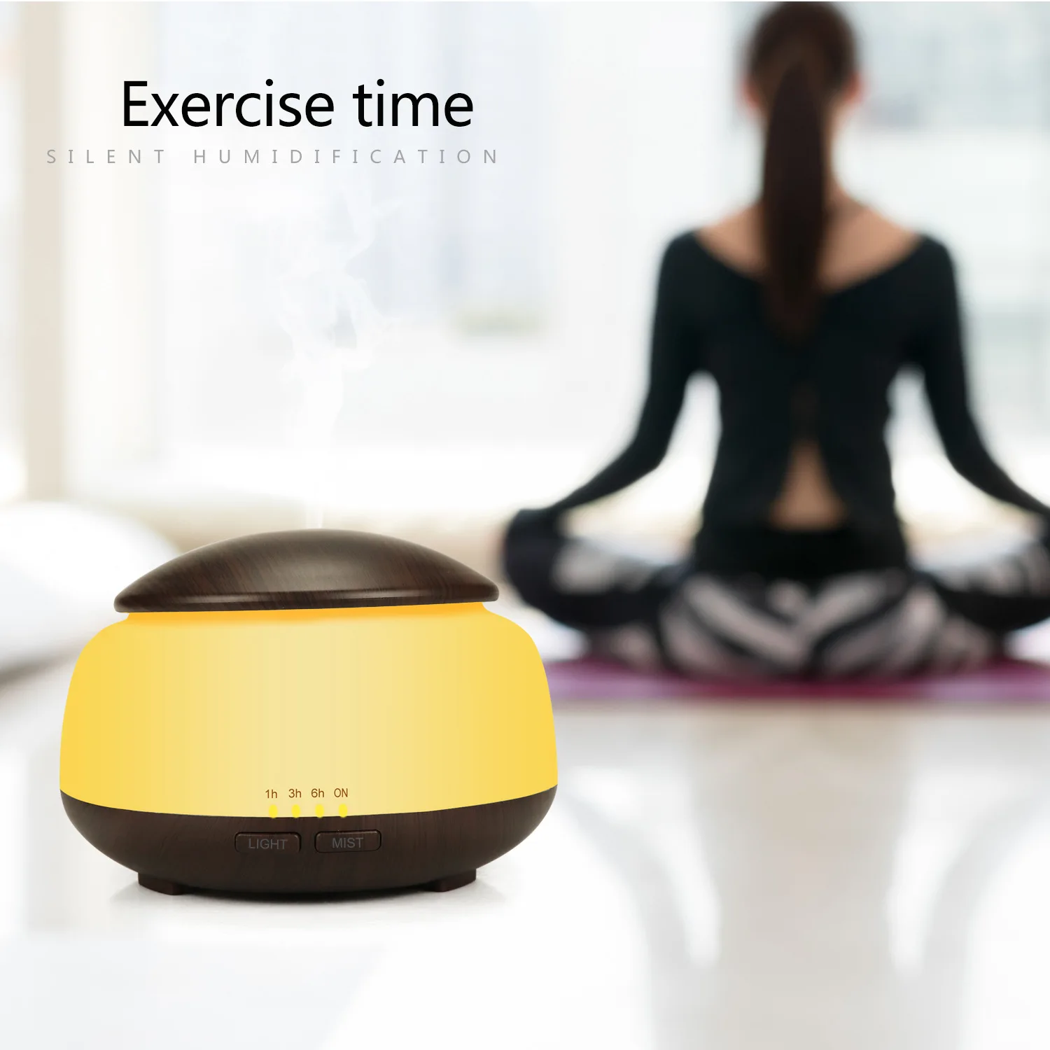 

Woodgrain Type Seven LED Colors Aroma Diffuser Large Capacity 300ml Noiseless Air Humidifier With Remote Controller