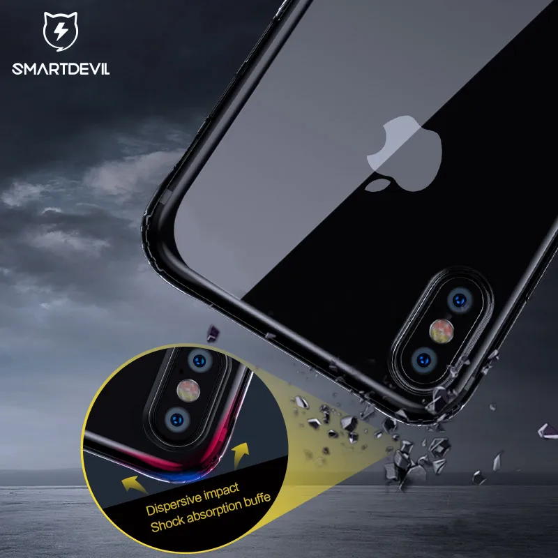 Мягкий ТПУ чехол SmartDevil для IPhone X XR XS Max прозрачный силиконовый прозрачная защитная