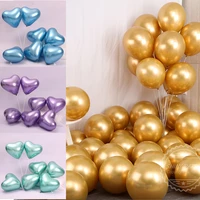 20pcs 10inch 12inch metal heart balloon thick chrome love round latex balloons birthday party decoration wedding valentines day