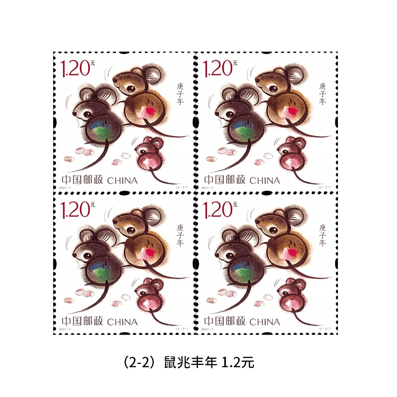 

The Fourth Round of Chinese Zodiac Stamps in 2020, the Year of The Rat, the Four Parties