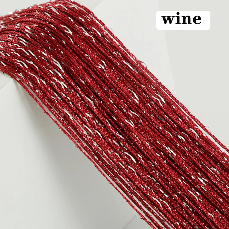 wine 100 см X 200 см блестящая занавеска на дверь Серебряная лента блестящая кисточка блестящая линия занавески балдахин для окна комнаты украшение дома - Цвет: wine