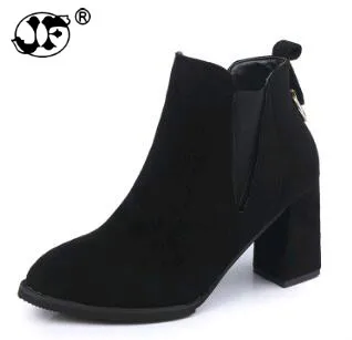 

autumn and winter boots and British fashion boots suede high-heeled shoes with non slip shoes all-match coarse fgb67