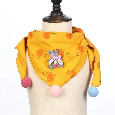 Flamingo Yellow Зима Осень Малыш Хлопчатобумажный Шарф Девочка Шарфы Треугольник Мультфильм Симпатичные Печати Нагрудник Мальчик Шаль Воротник Шейный Платок - Цвет: Flamingo Yellow