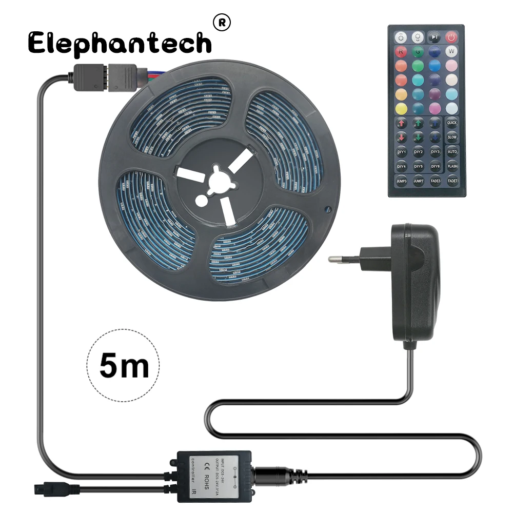 

Waterproof RGB Led Strip Light 5M 10M LED String DC12V Fiexble Light Led Ribbon Tape LED String lights tape Holiday lighting