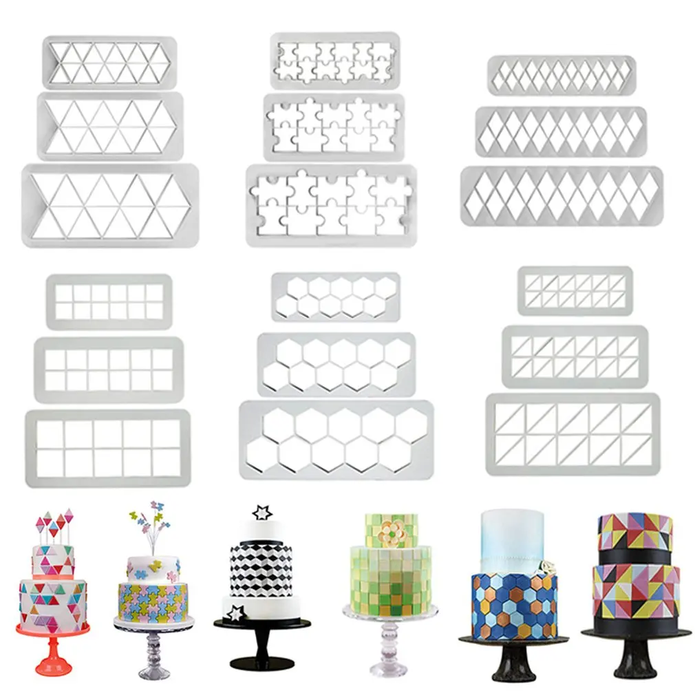 3 шт квадратные геометрические Формочки помадка для печенья формы торта формочки