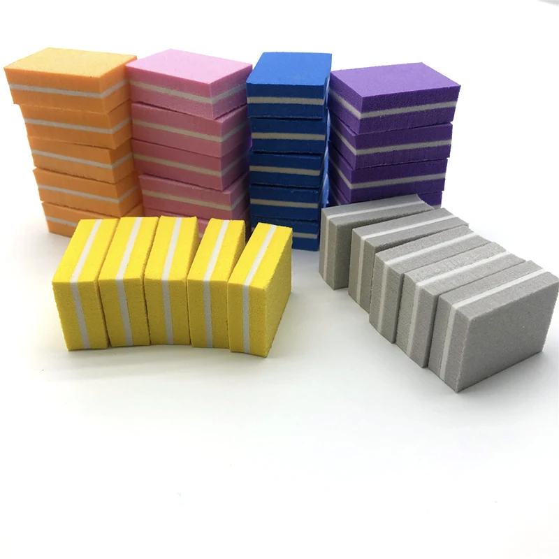 20шт Губка маленькая пилка для ногтей мини-буфер шлифовальная наждачная бумага