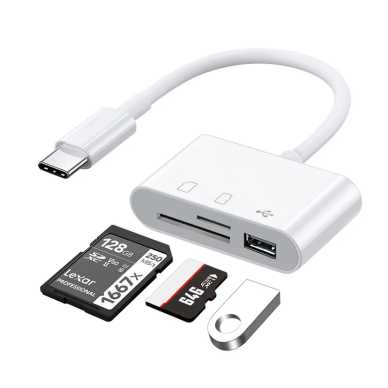 Устройство для чтения карт OGT USB 3-в-1 адаптер Micro Type-C устройство SD подходит