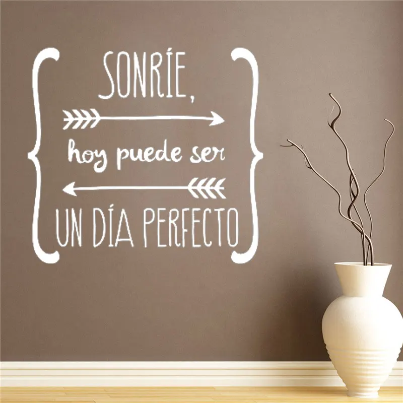 

Spanish Quotes Home Window Decor Wall Stickers Vinyl Walls Decals Wallpaper For Living Room Home Removable Decoration CX439