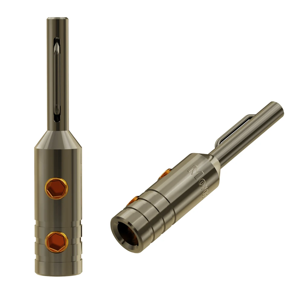 Monosaudio Lautsprecher-Anschluss aus reinem Kupfer, Bananenstecker, hochwertiger, vergoldeter/rhodinierter Adapter-Klemmenanschluss, 4 Stück – Detail 12