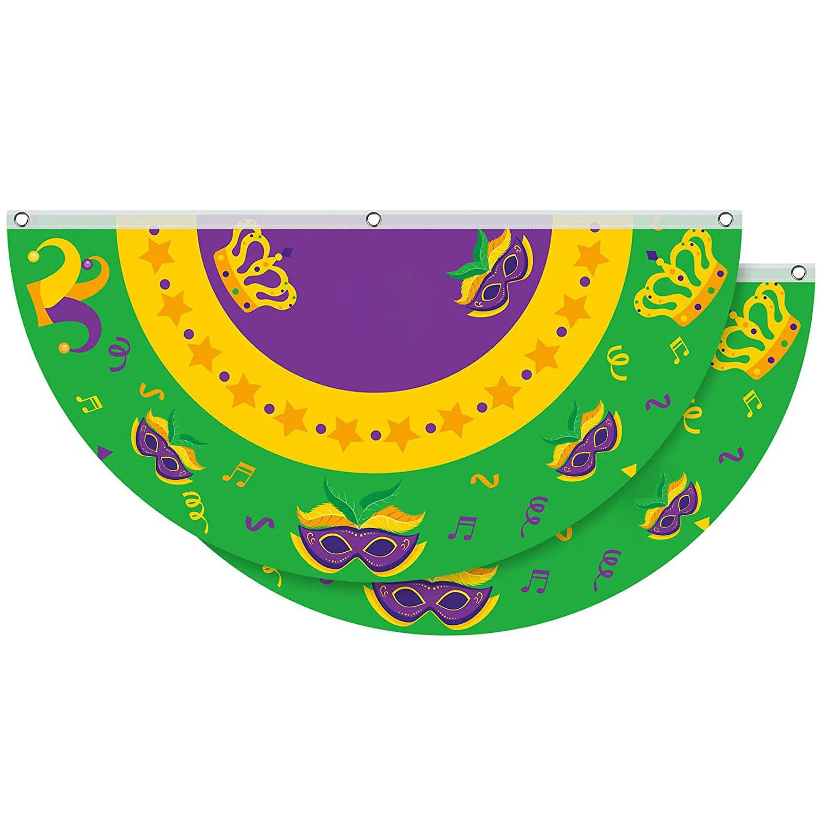 

Mardi Gras Bunting Polyester Flag New Orleans Mardigras Bunting Happy Carnival