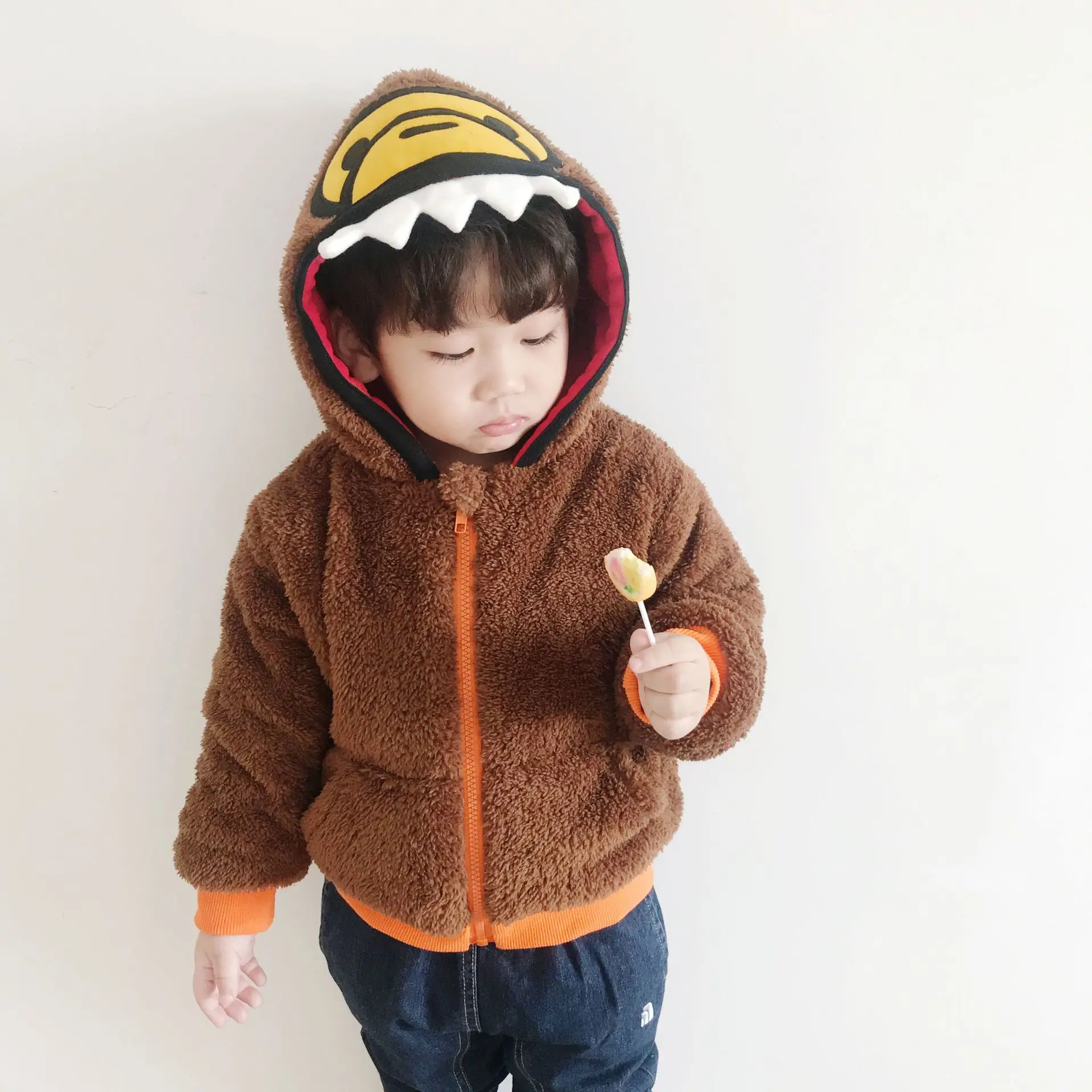 Осенне-зимняя новая японская Детская одежда детское милое плюшевое пальто с