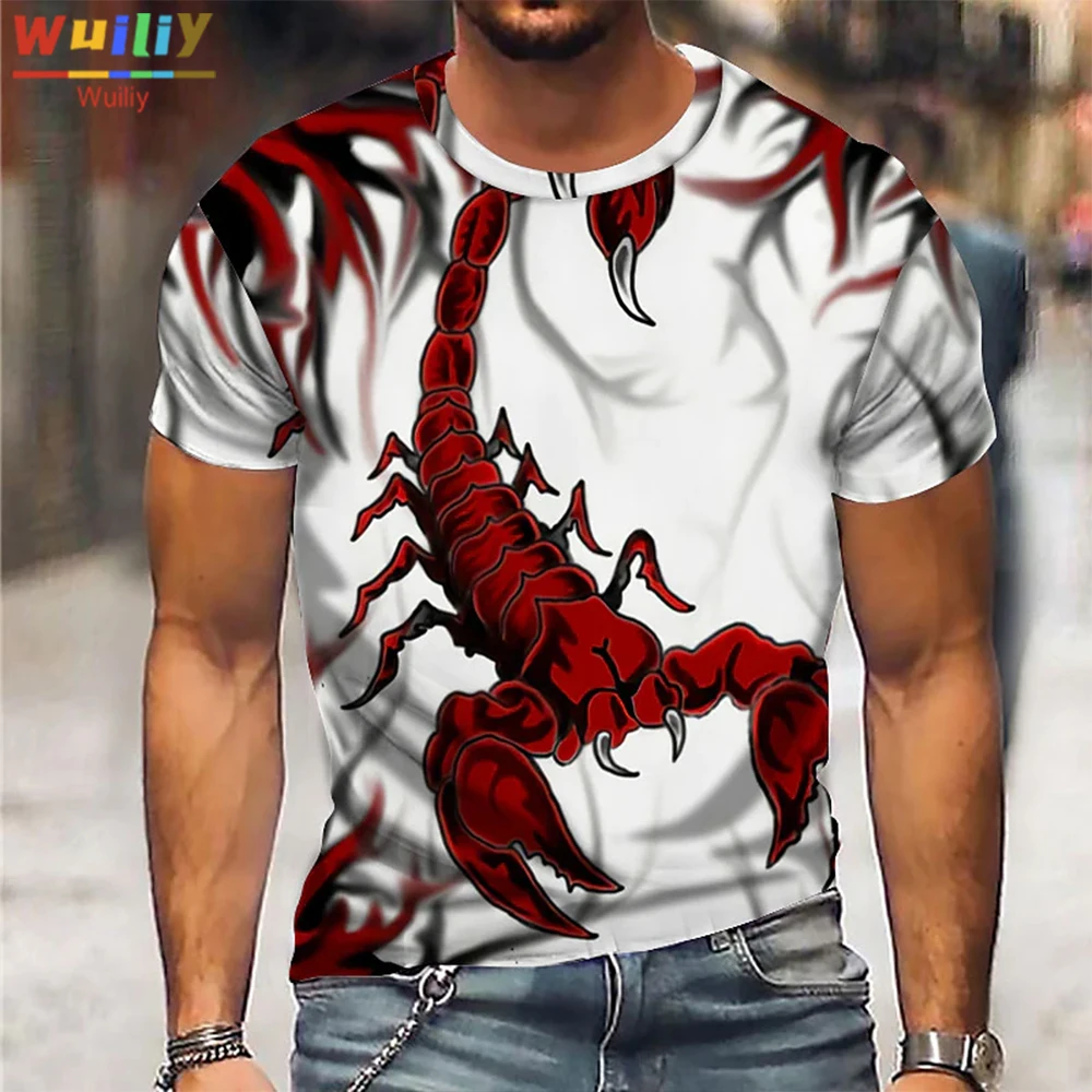 Scorpion Graphic T-shirt For Men 3D Print Ink And Wash T Shirt Insect Pattern Top Women/Men Poisonous Beast Tee Hip Hop Tops