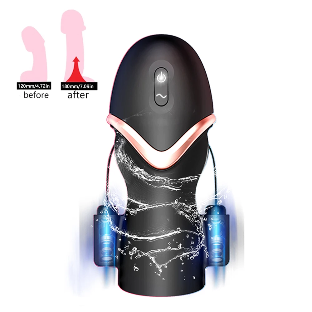 Трехмоторная вибрация 10-скоростной тренажер для головки члена Мужской Вибратор