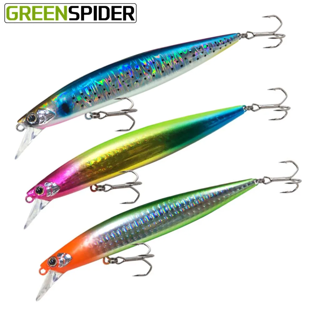 

GREENSPIDER Новинка 2021, 21 г, 12 см, передача веса, легкое забрасывание, крошечный воблер, Плавающий Гольян, приманка для рыбной ловли