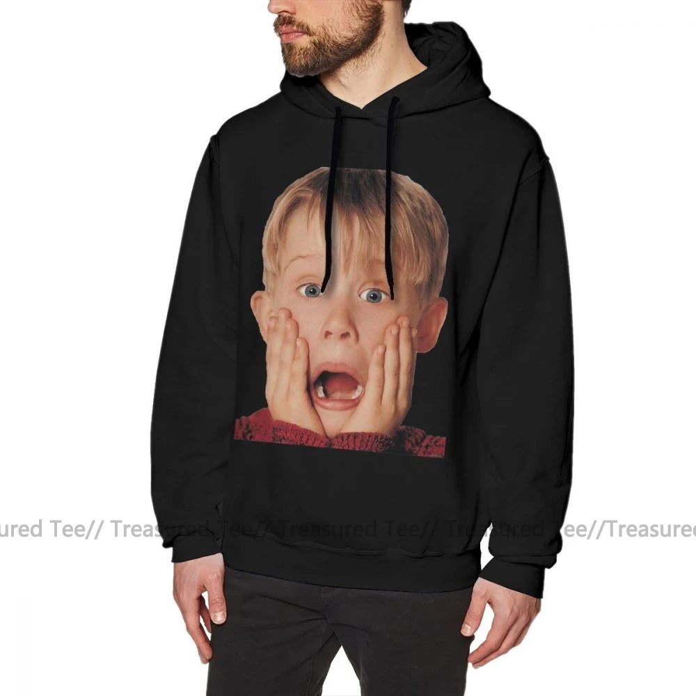 Худи Alone Macauly Culkin из дома Alone толстовки XL мужской пуловер толстовка Хлопок Уличная черная длинная теплая толстовка - Цвет: Black