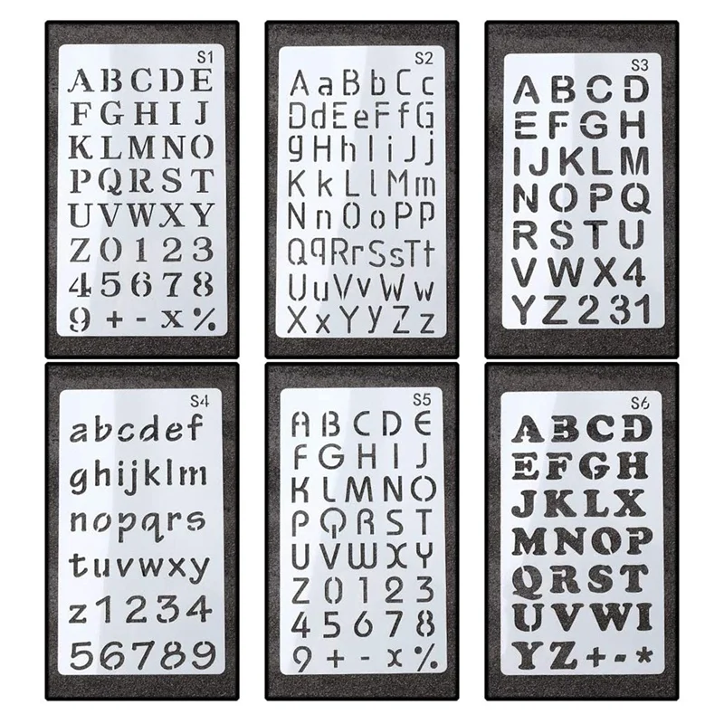 24 Sheets Letter Number Stencils 4X7 Inch Alphabet Stencil Plastic for Home DIY Scrapbooking Painting Drawing Craft | Дом и сад