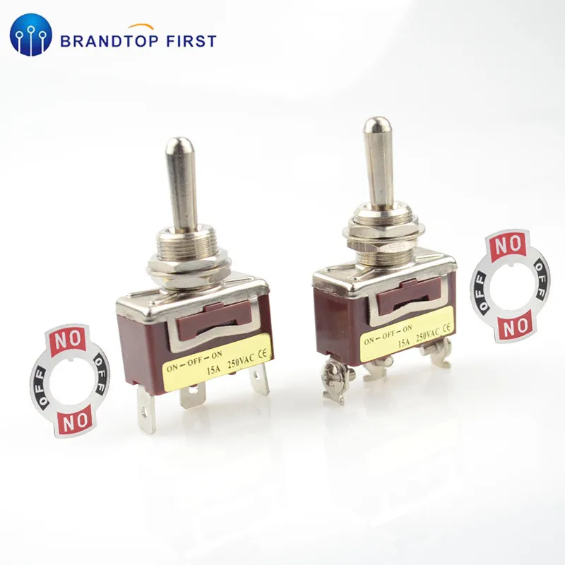 15A 250V ВКЛ ВЫКЛ на Мощность рокер фиксации 12 мм тумблер мгновенный (ВКЛ) OFF