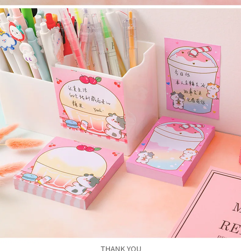 

80 Sheets Student Girl Memo Pad Can Tear Up N Times To Paste The Message Sticky Note Sticky Tabs Cute Note Pad Memo Notes