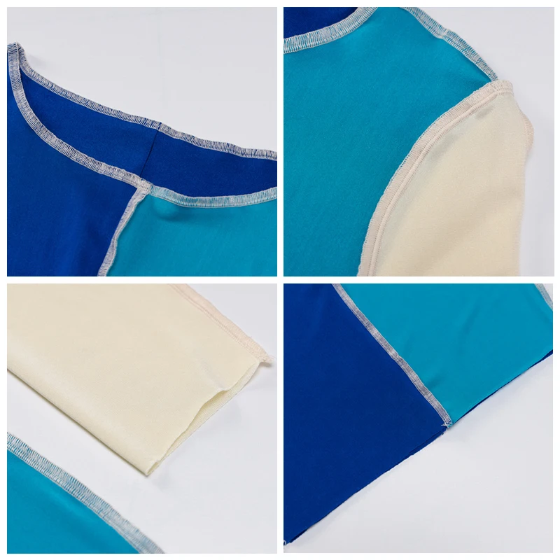 

NORMOV O-neck Patchwork Dress Women Autumn Winter Dress Mini Sexy Bodycon Dress Long Sleeve Package Hip