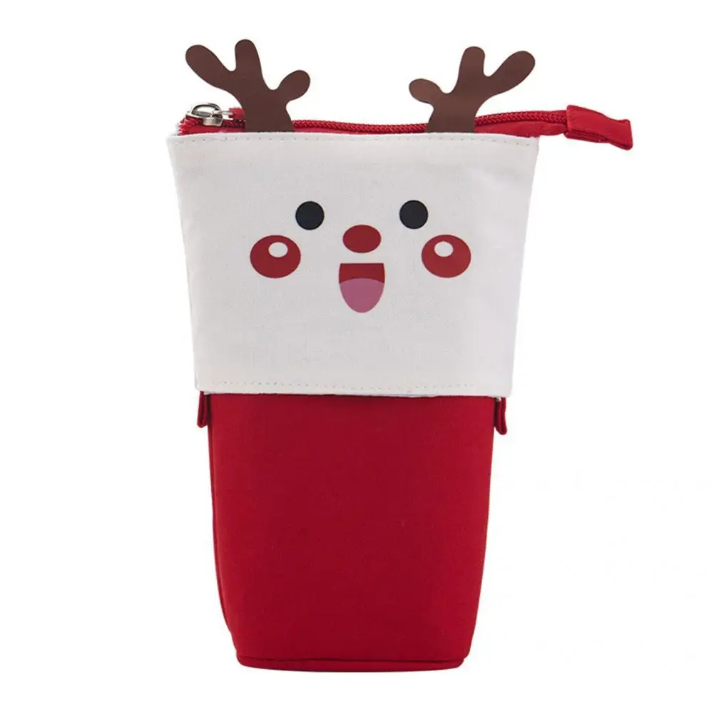 

Женская утолщенная сумка для карандашей с выпадающим дизайном, модный растягивающийся подростковый пенал с рисунком лося