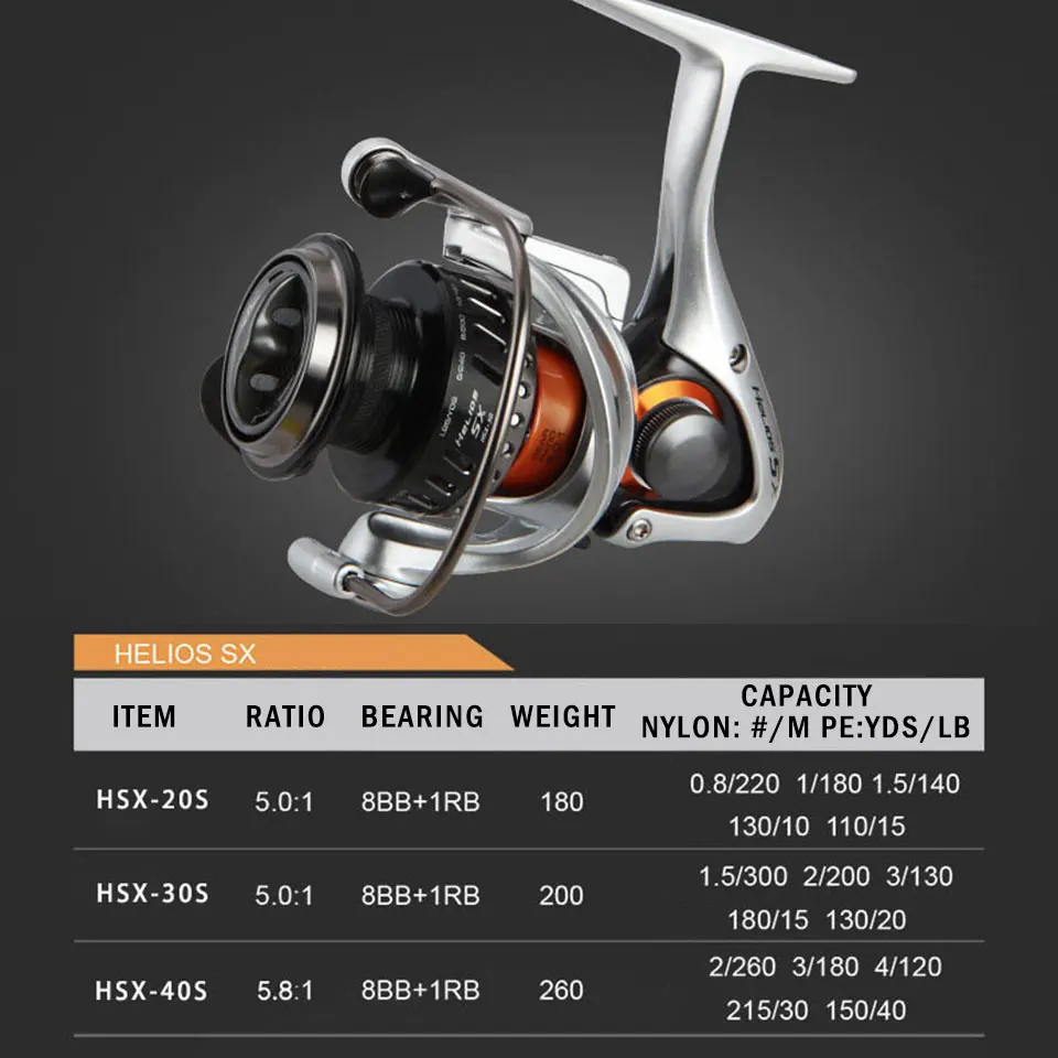 Спиннинговая катушка OKUMA Helios SX карбоновая рама легкая 5 0: 1/5 8:1 8 + 1BB мощность 3-6 кг