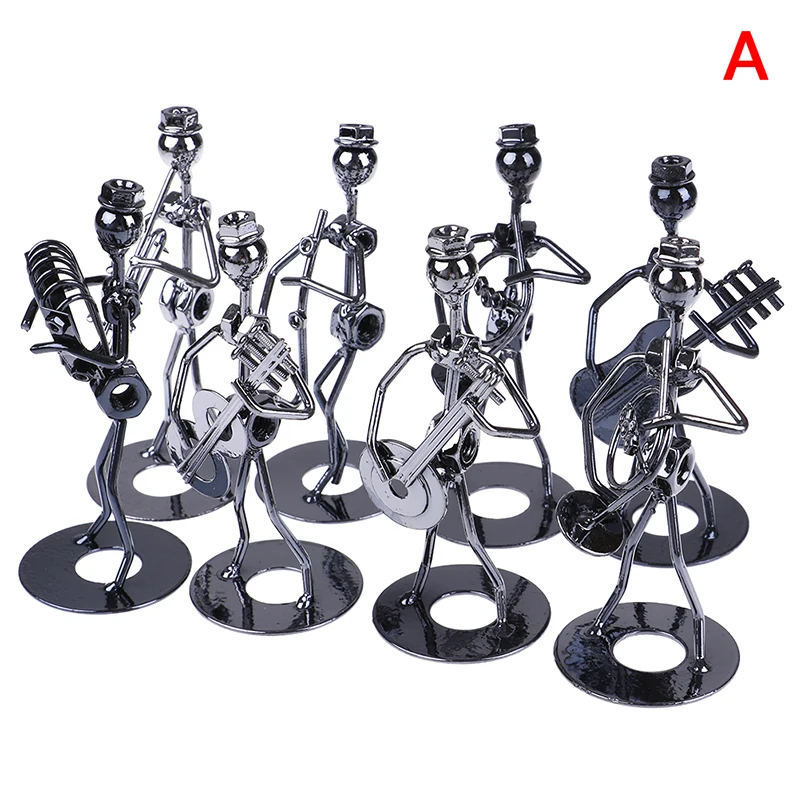 

1 PCS Mini Iron Music Band Model Miniature Musicians Figurines Arts Craft Decorations