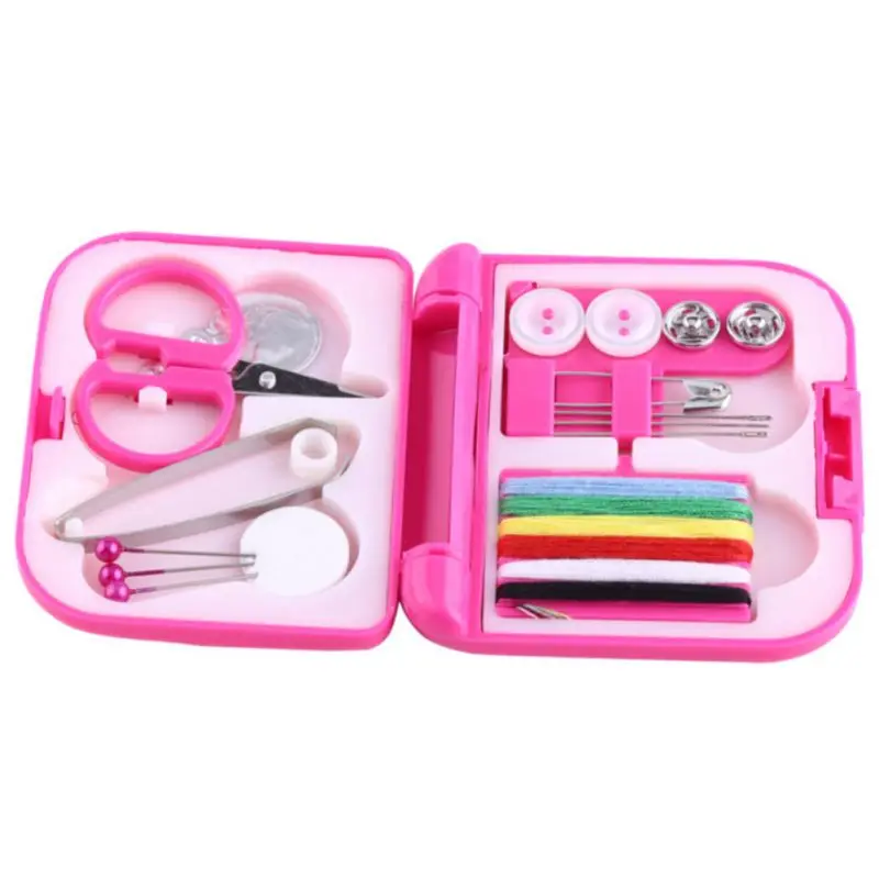 1set Portable Sewing Box Needle Threads Set Storage for Home Travel Scissor Thimble Buttons Pins Tools | Дом и сад