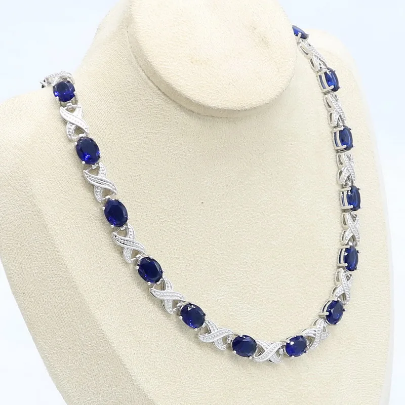 Женское Ожерелье серебряного цвета с синим зеленым фиолетовым цирконием