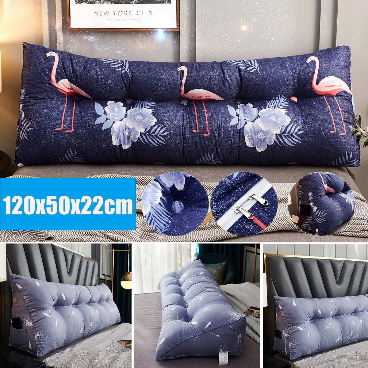 

Большая подушка-спинка для ванной, кровати, дивана, поясная подушка, длинный треугольный подголовник, наволочка, подушка для пары, Современн...