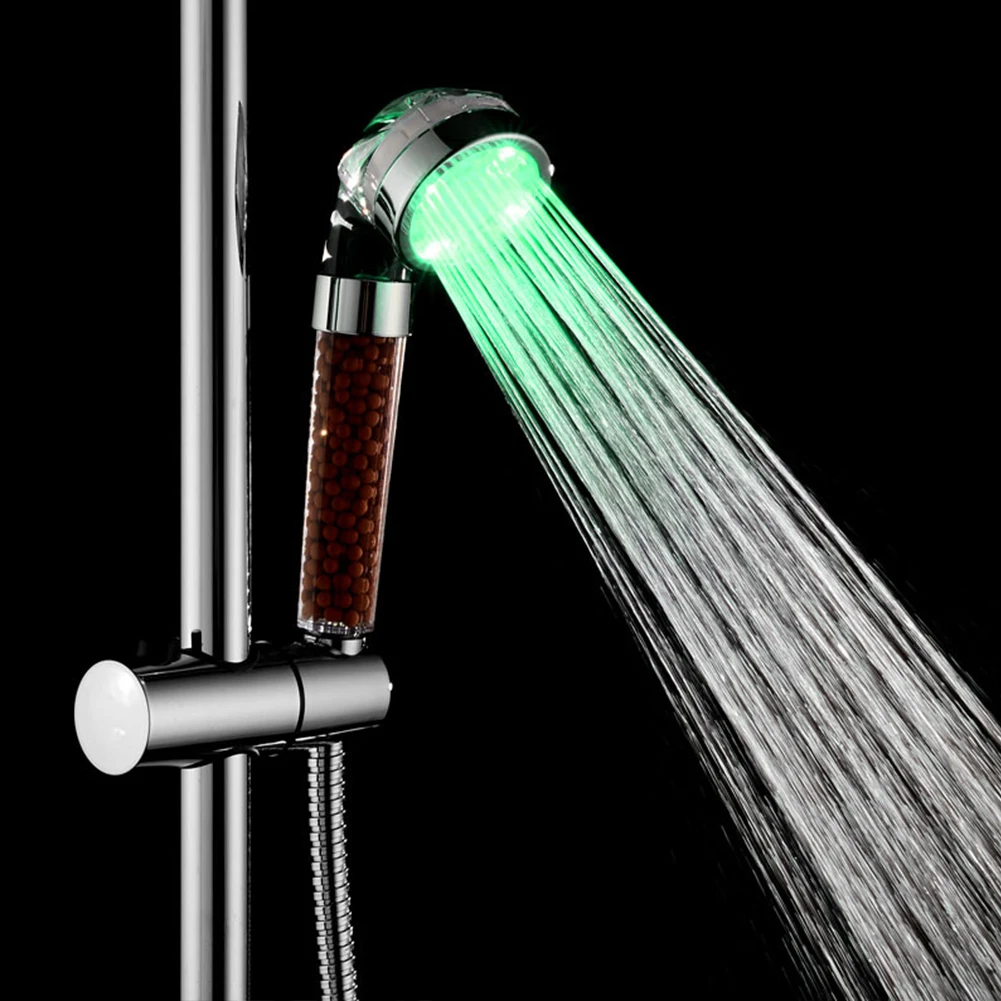 

LED Shower Head with Color Changing Handheld Shower Head with 3 Temperature-controlled Color