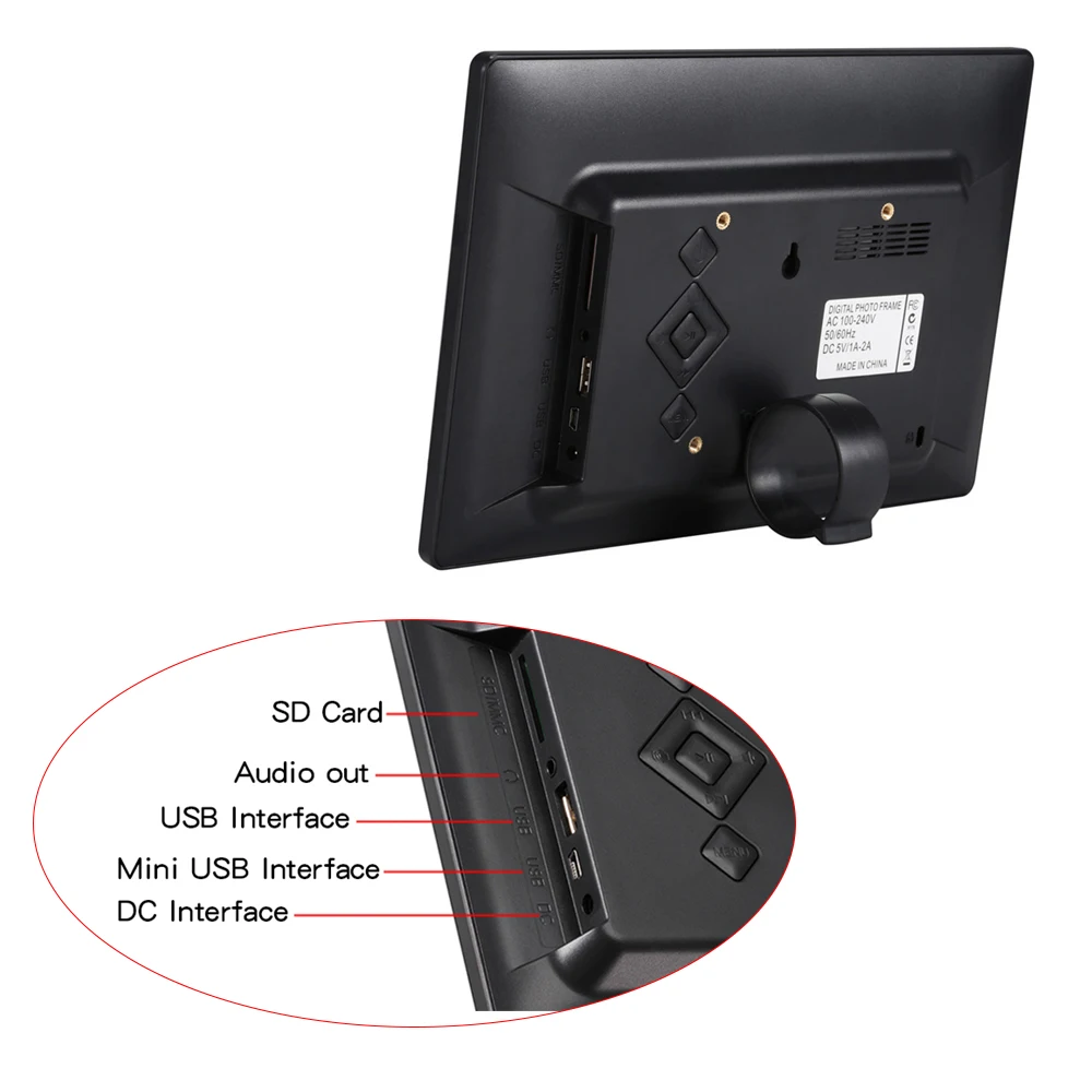10&quot LEDs Digital Photo Frame Album Display Image MP4 MP3 Audio with Infrared Remote Control Touch Key Support Auto Mixed Play |
