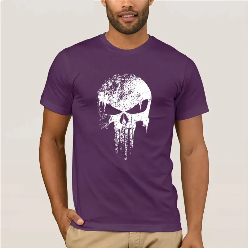 

quality fashion short sleeve men tshirt Punisher Vintage Digital Printing Superhero Streatwear Clothing 100% Cotton T-Shirt