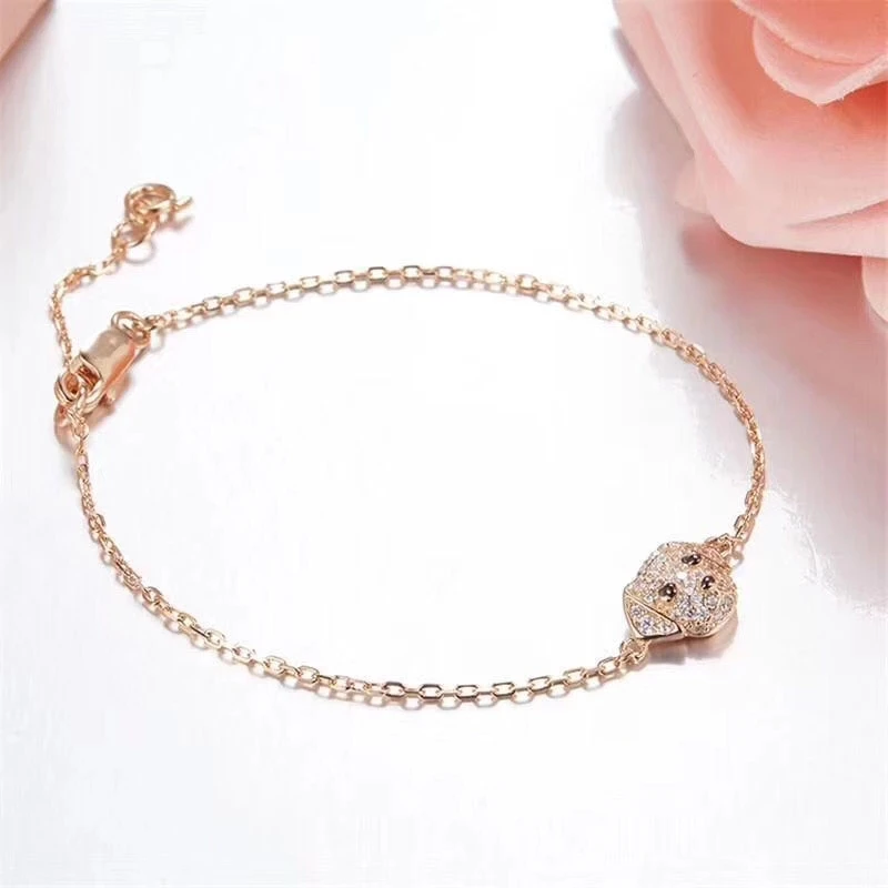 

Модный браслет SOELLE из стерлингового серебра S925 пробы с золотистым ретривером для щенка милая собака с покрытием из розового золота с циркон...