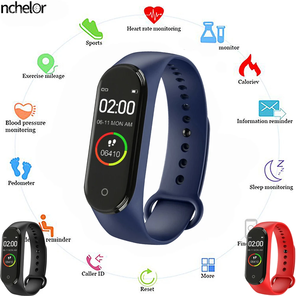 Модные умные часы M4 с цветным экраном новая этикетка высококачественный Монитор