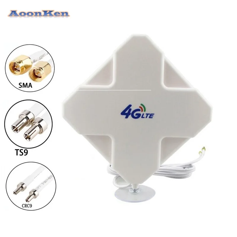 

Antenna 4G LTE Antenna High Gain 35dBi Dual Cable SMA TS9 CRC9 Connector Antenna for 3G 4G Router Modem