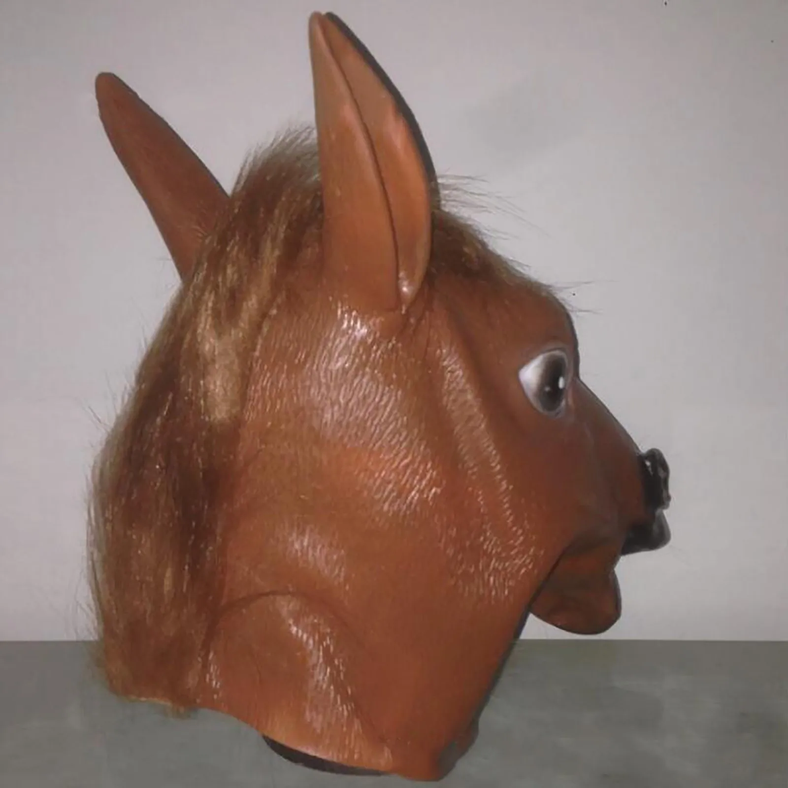 

Halloween Molezu Brown Horse Mask,Creepy Horse Head Mask,Rubber Latex Animal Mask Dress Party Toys For Adults For Costume Party