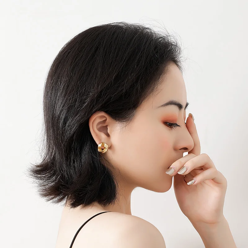 Kshmir2020 новые серьги золотого цвета геометрические металлические восстановленная