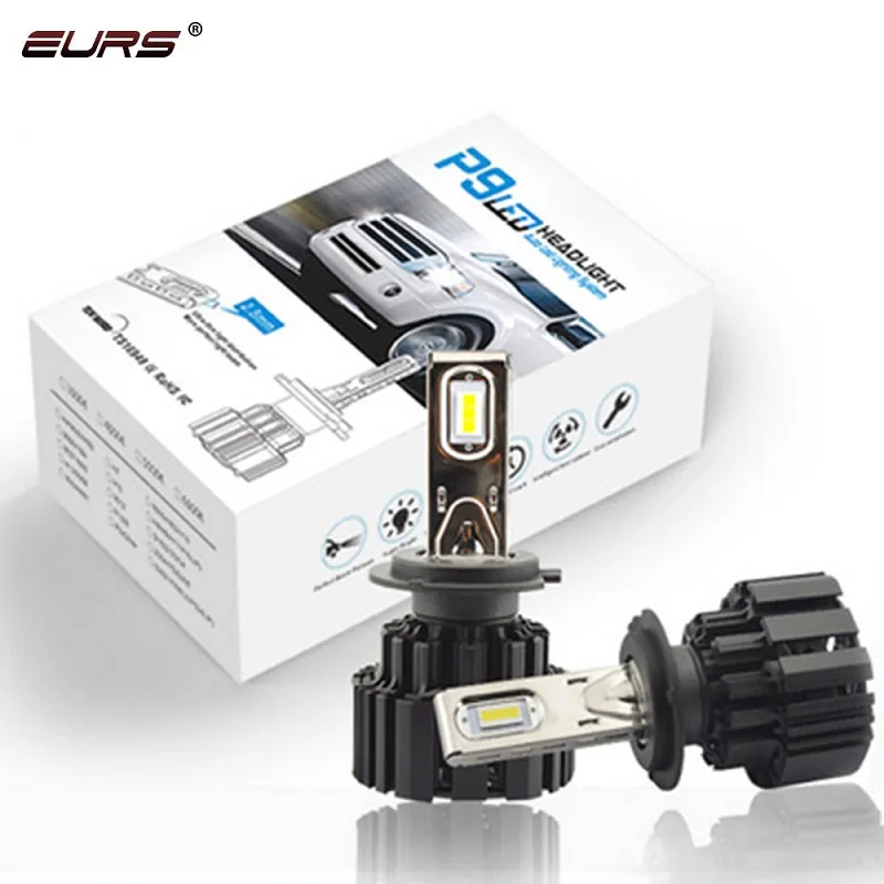 Светодиодные Автомобильные фары EURS P9 H4 H7 LED 13600lm H11 H8 H9 H15 H16 H13 9005 9006 светодиодные