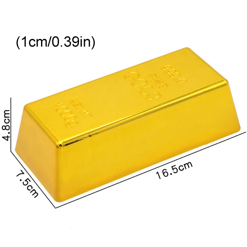 

Plastic Simulation Fake Bullion Brick Bar Paperweight Door Stopper Wedge Decor