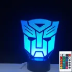 Optimus премиум-символ подарок мальчику Трансформеры 3D Светодиодная Иллюзия стол RGB ночник красочная лампа для детей мальчиков подарок на день рождения