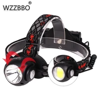 t6cob strong head light usb rechargeable outdoor lighting head 360 degree rotating work light