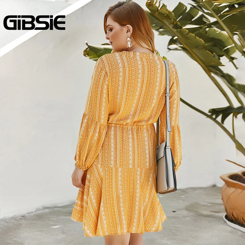 Женское винтажное платье на пуговицах GIBSIE повседневное расклешенное средней