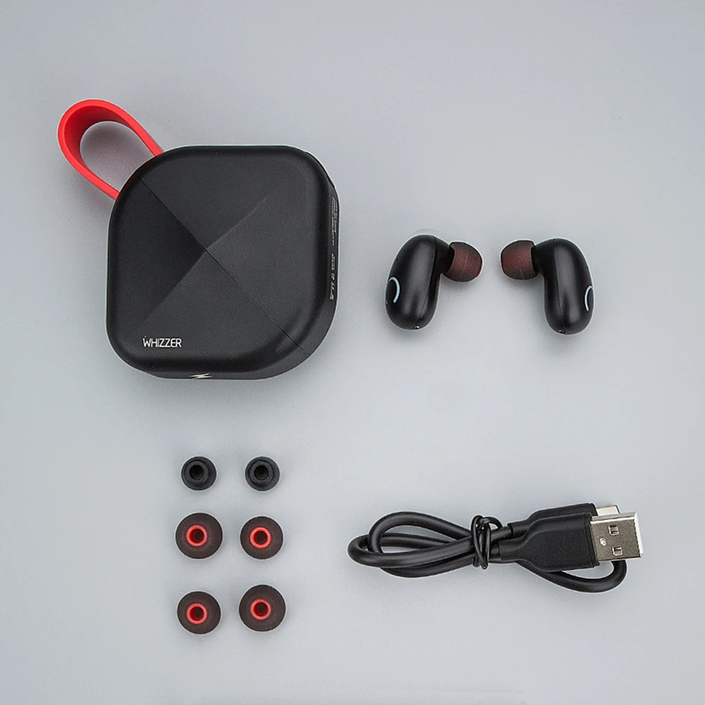 Whizzer B6 IPX7 Wireless Bluetooth Waterproof Headset TWS Earphone 5.0 Supports Aptx / AAC 45h iOS Android Playback Time | Электроника
